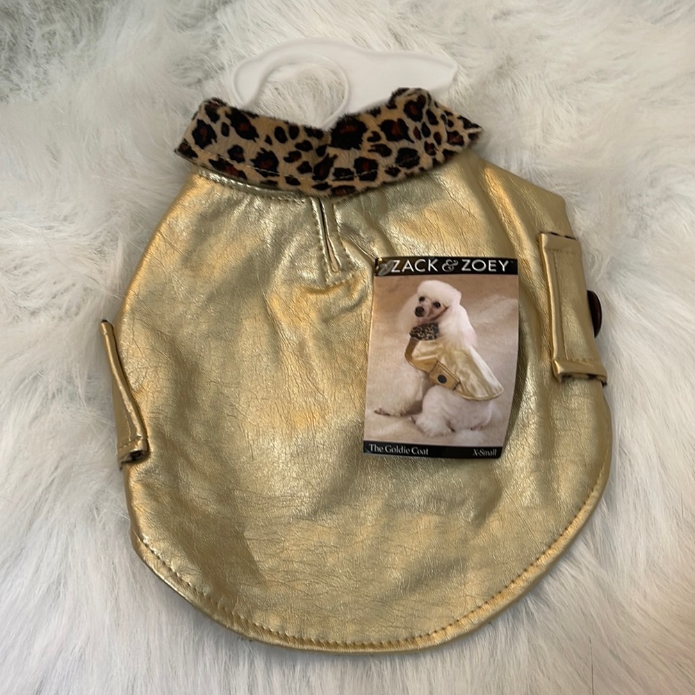 NWT ZACK & ZOEY The Goldie Leopard Faux Fleece Lined Reversible Leather Coat XS